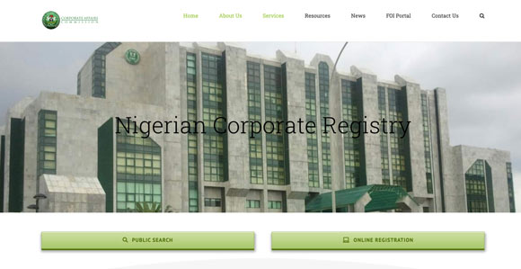 a big building with green windows as a main building of Nigerian corporate registry, where you should go to start mini importation business