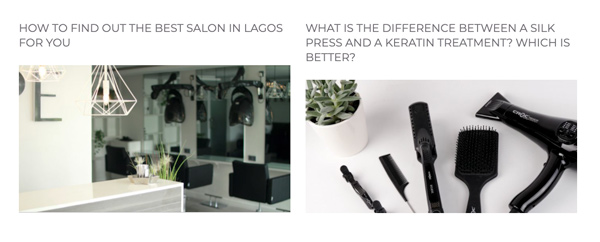 the screenshot of taupesalon website as an example of a good opportunity to do business in Lagos