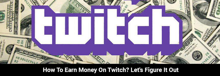 bold letters in white and blue named Twitch on a bunch of money