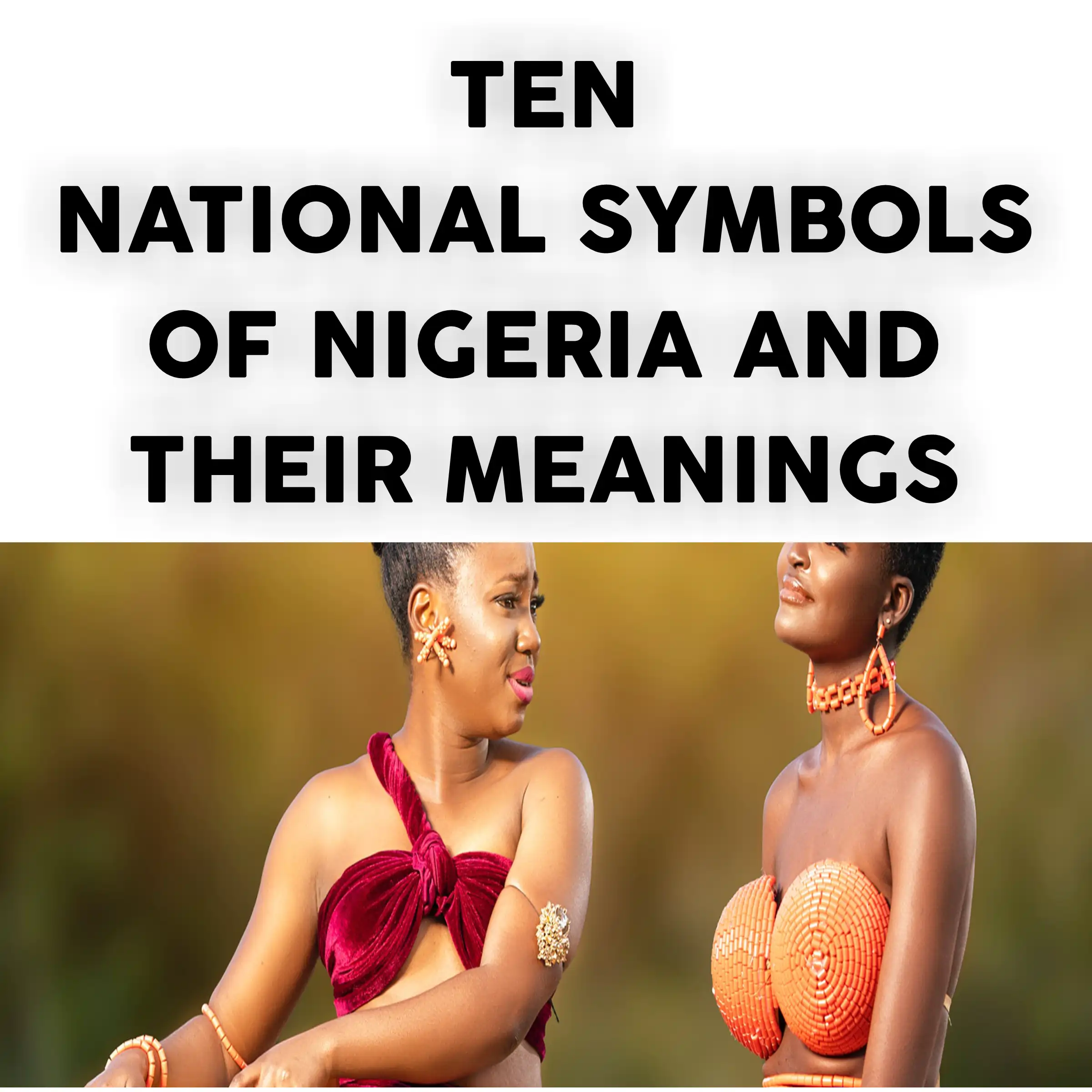 two woman in traditional outfit as symbol image for 10 national symbols of Nigeria and their meanings